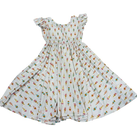 Dot Dot Smile Lucy Ice Cream Print Twirl Dress Girls 8/10 - Picture 1 of 5